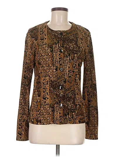 Pre-owned Coldwater Creek Long Sleeve Blouse In Brown