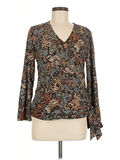 Pre-owned Coldwater Creek Long Sleeve Blouse In Brown