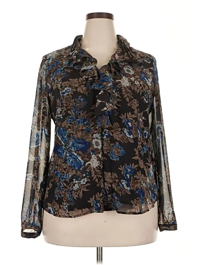 Pre-owned Coldwater Creek Long Sleeve Blouse In Brown