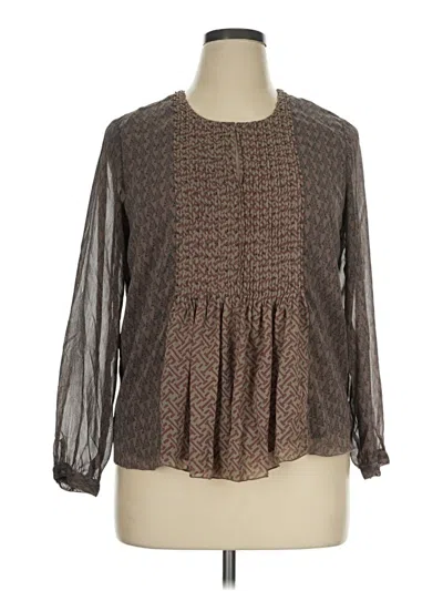 Pre-owned Coldwater Creek Long Sleeve Blouse In Brown
