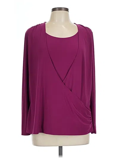 Pre-owned Coldwater Creek Long Sleeve Blouse In Burgundy