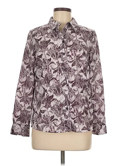 Pre-owned Coldwater Creek Long Sleeve Blouse In Burgundy