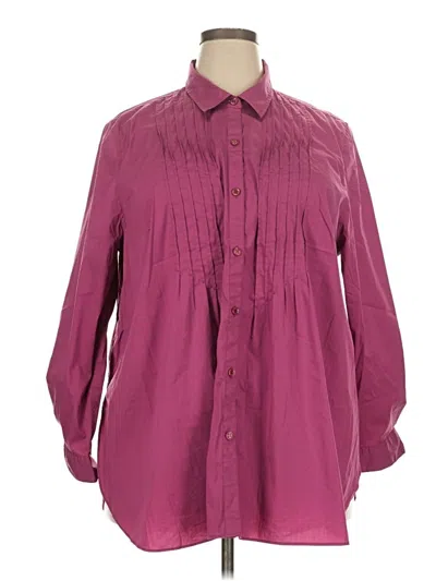 Pre-owned Coldwater Creek Long Sleeve Blouse In Burgundy