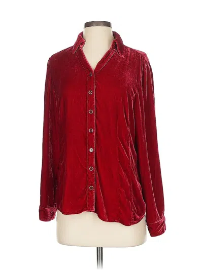 Pre-owned Coldwater Creek Long Sleeve Blouse In Burgundy