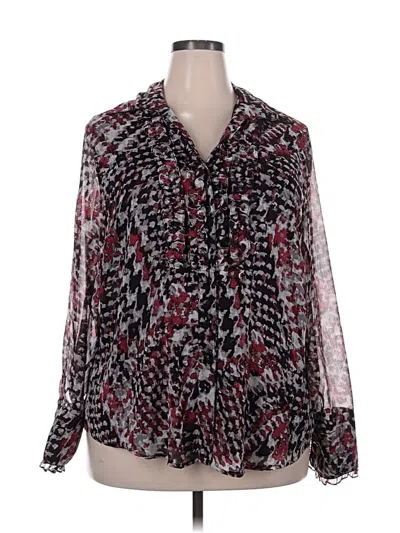 Pre-owned Coldwater Creek Long Sleeve Blouse In Burgundy