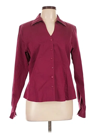 Pre-owned Coldwater Creek Long Sleeve Blouse In Burgundy