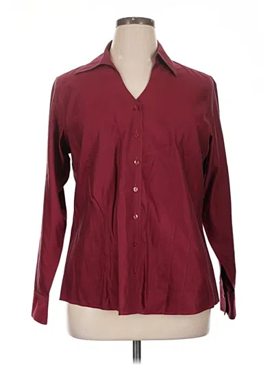Pre-owned Coldwater Creek Long Sleeve Blouse In Burgundy