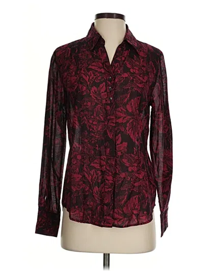 Pre-owned Coldwater Creek Long Sleeve Blouse In Burgundy