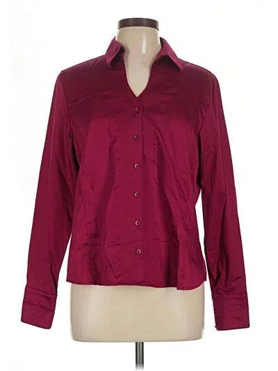 Pre-owned Coldwater Creek Long Sleeve Blouse In Burgundy