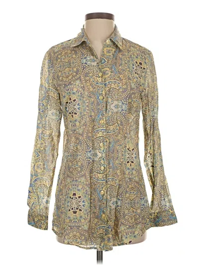Pre-owned Coldwater Creek Long Sleeve Blouse In Gold