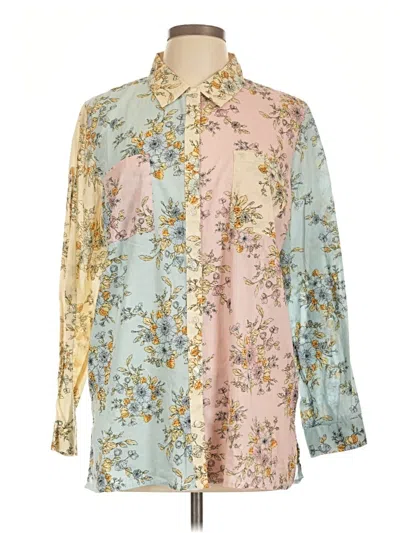 Pre-owned Coldwater Creek Long Sleeve Blouse In Gold