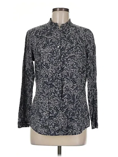 Pre-owned Coldwater Creek Long Sleeve Blouse In Gray
