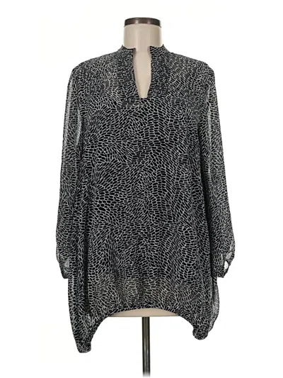 Pre-owned Coldwater Creek Long Sleeve Blouse In Gray
