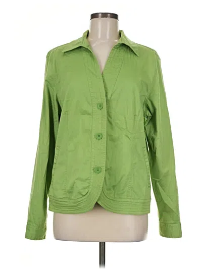 Pre-owned Coldwater Creek Long Sleeve Blouse In Green