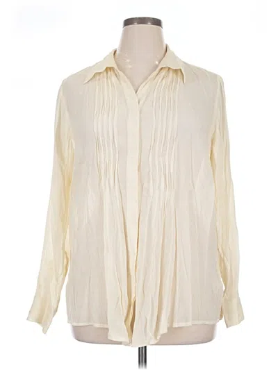 Pre-owned Coldwater Creek Long Sleeve Blouse In Ivory