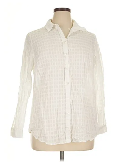 Pre-owned Coldwater Creek Long Sleeve Blouse In Ivory