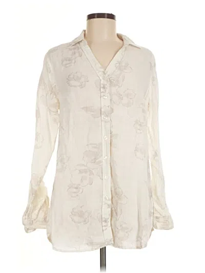 Pre-owned Coldwater Creek Long Sleeve Blouse In Ivory