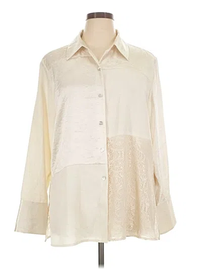 Pre-owned Coldwater Creek Long Sleeve Blouse In Ivory