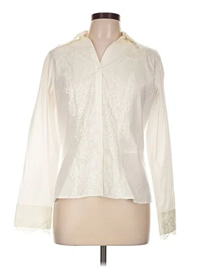 Pre-owned Coldwater Creek Long Sleeve Blouse In Ivory