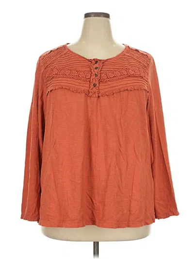 Pre-owned Coldwater Creek Long Sleeve Blouse In Orange