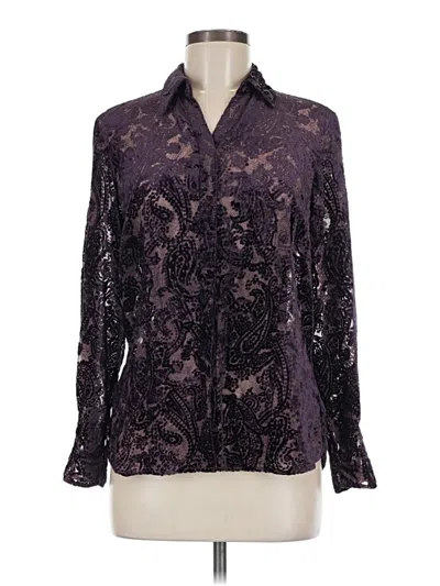 Pre-owned Coldwater Creek Long Sleeve Blouse In Purple