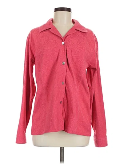 Pre-owned Coldwater Creek Long Sleeve Blouse In Red