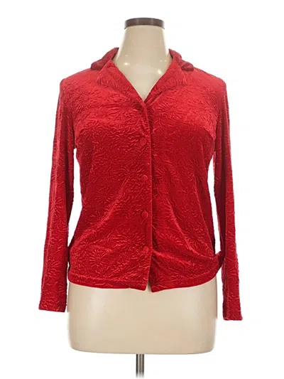 Pre-owned Coldwater Creek Long Sleeve Blouse In Red