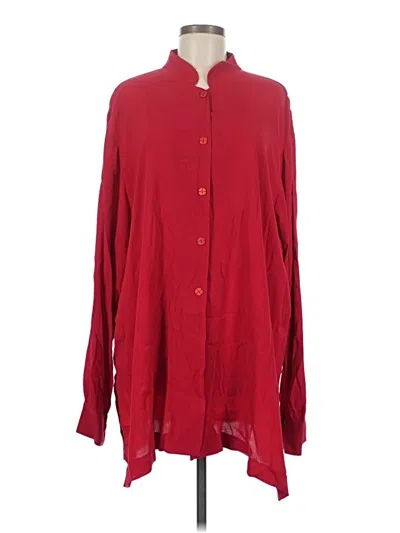 Pre-owned Coldwater Creek Long Sleeve Blouse In Red