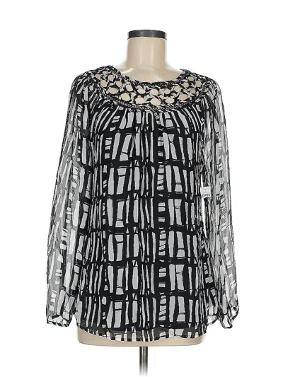 Pre-owned Coldwater Creek Long Sleeve Blouse In Silver