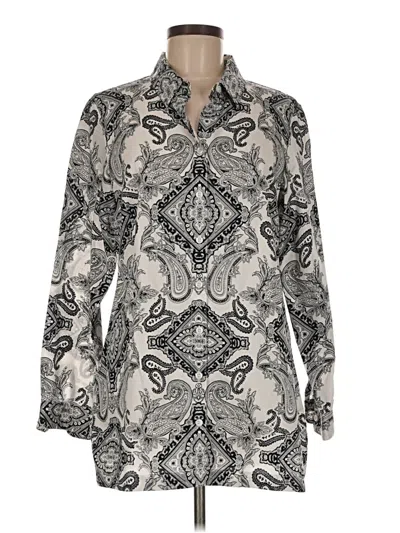 Pre-owned Coldwater Creek Long Sleeve Blouse In Silver