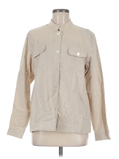 Pre-owned Coldwater Creek Long Sleeve Blouse In Tan