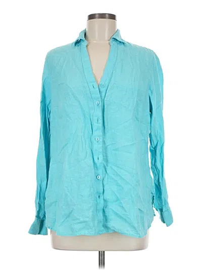 Pre-owned Coldwater Creek Long Sleeve Blouse In Teal