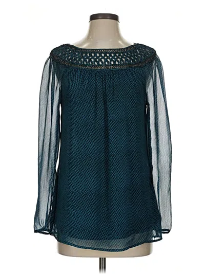 Pre-owned Coldwater Creek Long Sleeve Blouse In Teal