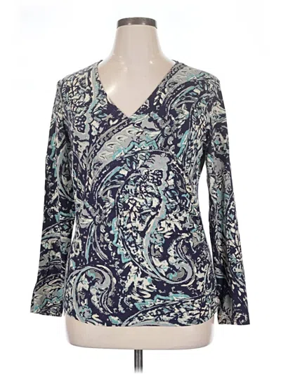 Pre-owned Coldwater Creek Long Sleeve Blouse In Teal