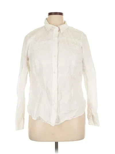 Pre-owned Coldwater Creek Long Sleeve Blouse In White
