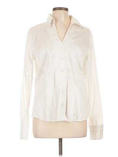 Pre-owned Coldwater Creek Long Sleeve Blouse In White
