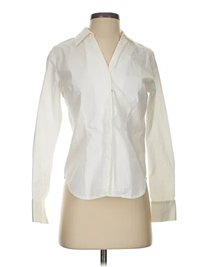 Pre-owned Coldwater Creek Long Sleeve Blouse In White