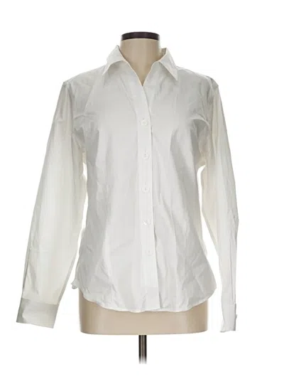 Pre-owned Coldwater Creek Long Sleeve Blouse In White