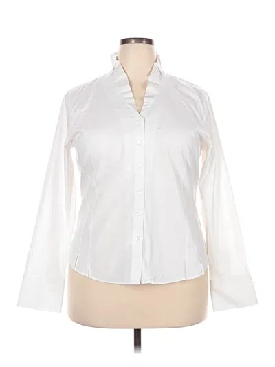 Pre-owned Coldwater Creek Long Sleeve Blouse In White