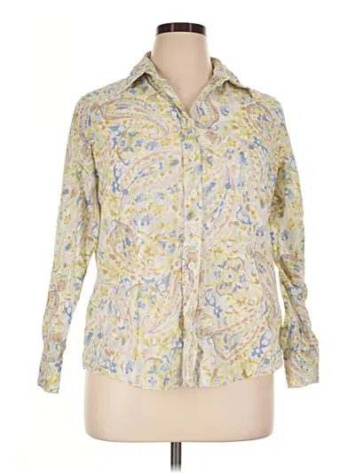 Pre-owned Coldwater Creek Long Sleeve Blouse In Yellow
