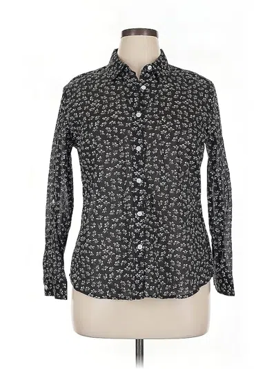 Pre-owned Coldwater Creek Long Sleeve Button Down Shirt In Black