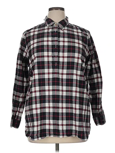 Pre-owned Coldwater Creek Long Sleeve Button Down Shirt In Black
