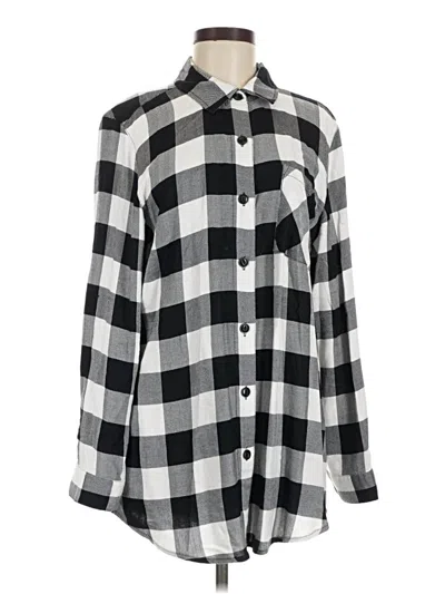 Pre-owned Coldwater Creek Long Sleeve Button Down Shirt In Black