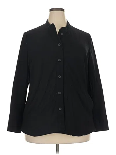 Pre-owned Coldwater Creek Long Sleeve Button Down Shirt In Black