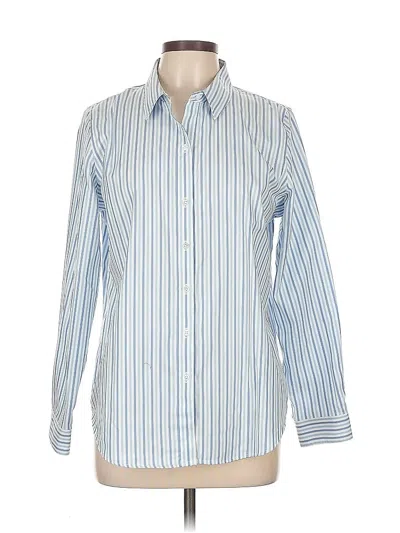 Pre-owned Coldwater Creek Long Sleeve Button Down Shirt In Blue