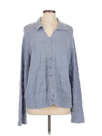 Pre-owned Coldwater Creek Long Sleeve Button Down Shirt In Blue