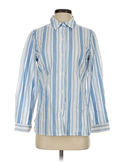 Pre-owned Coldwater Creek Long Sleeve Button Down Shirt In Blue