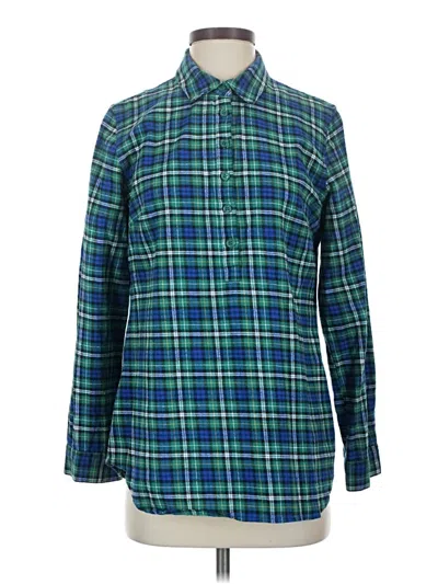 Pre-owned Coldwater Creek Long Sleeve Button Down Shirt In Blue