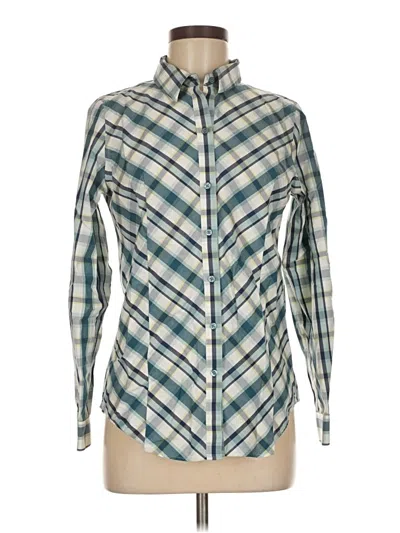 Pre-owned Coldwater Creek Long Sleeve Button Down Shirt In Blue