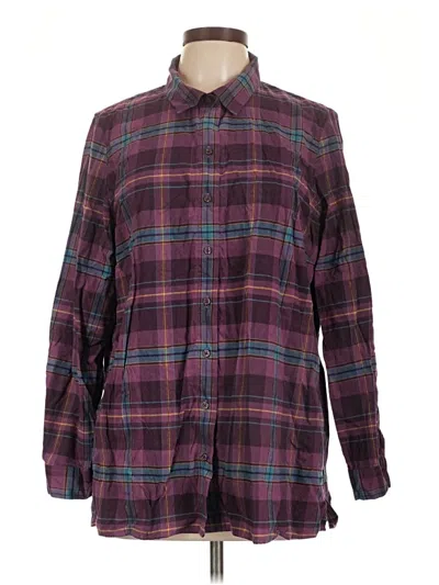 Pre-owned Coldwater Creek Long Sleeve Button Down Shirt In Burgundy